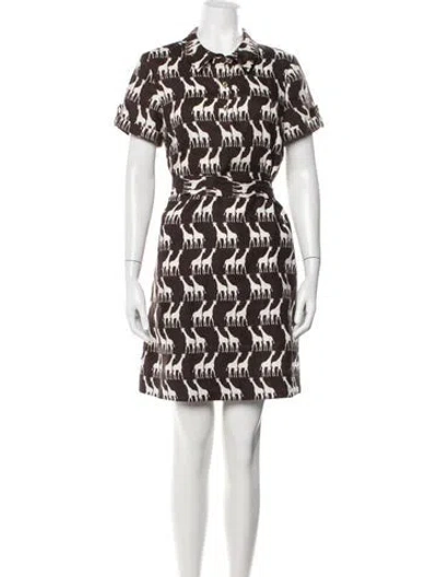 Pre-owned Kate Spade Linen Knee-length Dress In Brown
