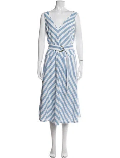 Pre-owned Kate Spade Linen Knee-length Dress In Multi