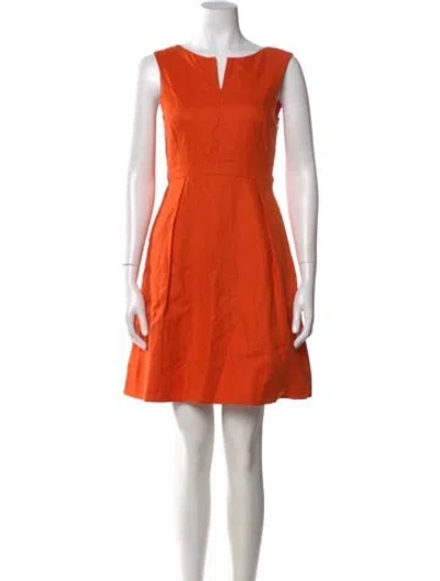Pre-owned Kate Spade Linen Knee-length Dress W/ Tags In Orange