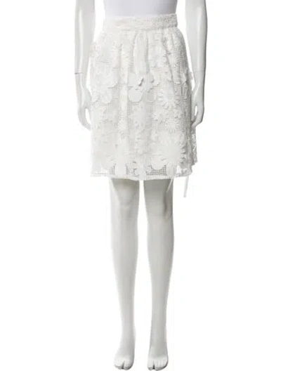 Pre-owned Kate Spade Linen Knee-length Skirt In White