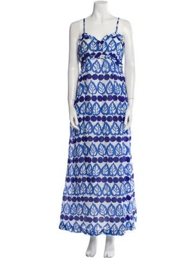 Pre-owned Kate Spade Linen Long Dress In Blue