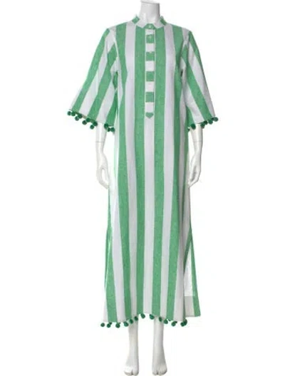 Pre-owned Kate Spade Linen Long Dress In Green