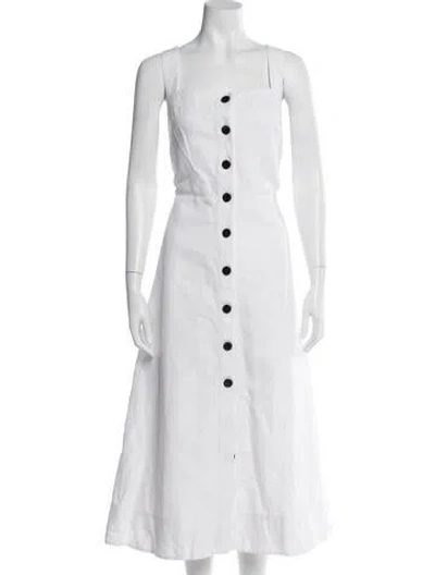 Pre-owned Kate Spade Linen Long Dress In White