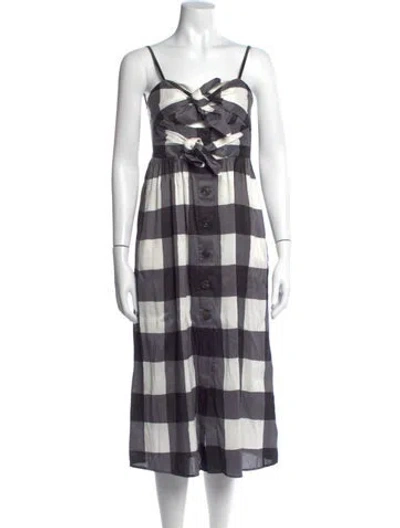 Pre-owned Kate Spade Linen Midi Length Dress In Blue