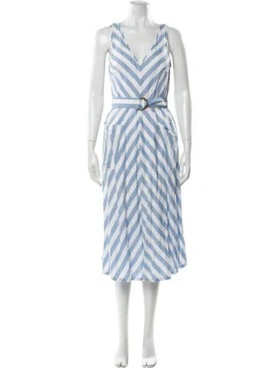 Pre-owned Kate Spade Linen Midi Length Dress In Multi