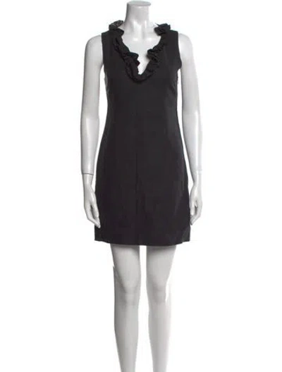 Pre-owned Kate Spade Linen Mini Dress In Black