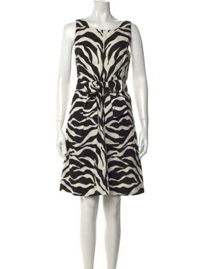 Pre-owned Kate Spade Linen Mini Dress In Black/white