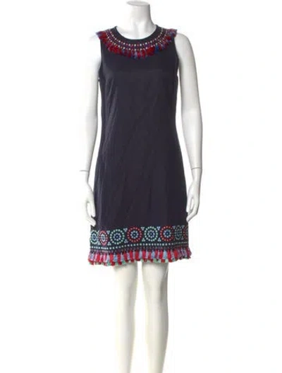 Pre-owned Kate Spade Linen Mini Dress In Blue