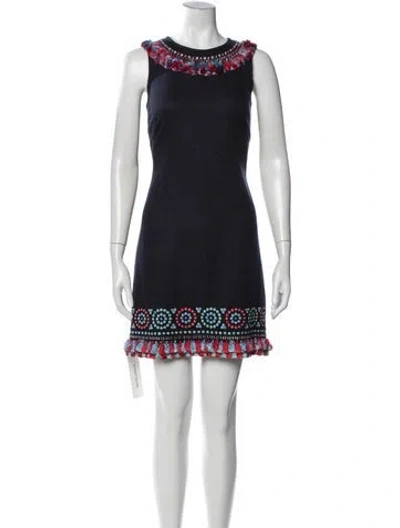 Pre-owned Kate Spade Linen Mini Dress In Blue