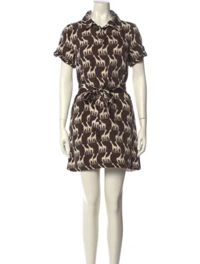 Pre-owned Kate Spade Linen Mini Dress In Multi