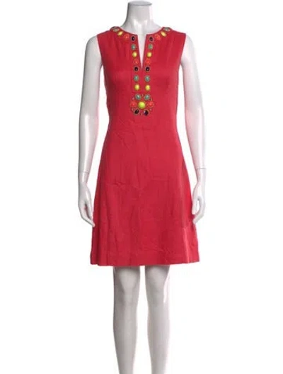 Pre-owned Kate Spade Linen Mini Dress In Pink