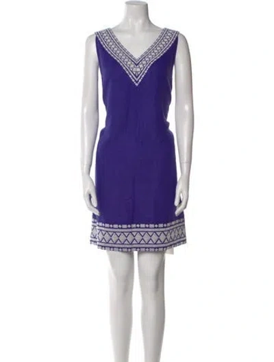 Pre-owned Kate Spade Linen Mini Dress In Purple