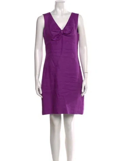 Pre-owned Kate Spade Linen Mini Dress In Purple