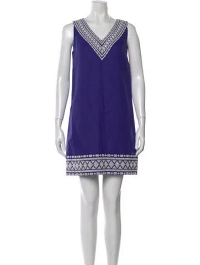 Pre-owned Kate Spade Linen Mini Dress In Purple