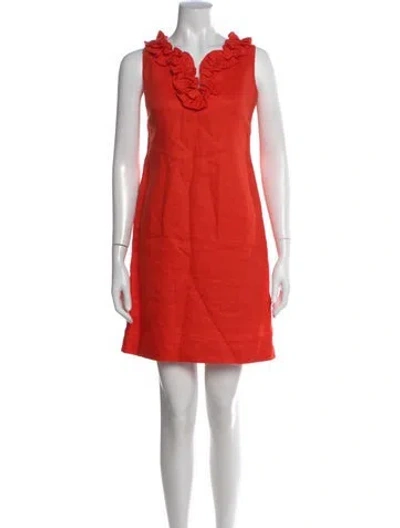 Pre-owned Kate Spade Linen Mini Dress In Red