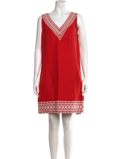 Pre-owned Kate Spade Linen Mini Dress In Red