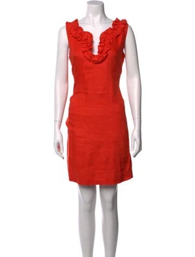 Pre-owned Kate Spade Linen Mini Dress In Red