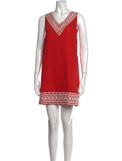Pre-owned Kate Spade Linen Mini Dress In Red
