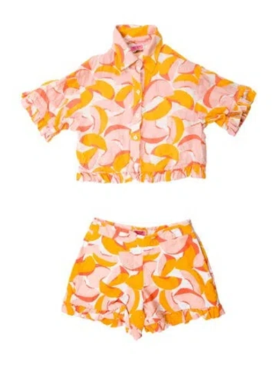 Pre-owned Kate Spade Linen Printed Short Set In Multi