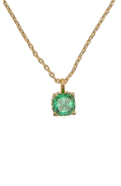 Kate Spade Little Luxuries Cubic Zirconia Pendant Necklace In Green