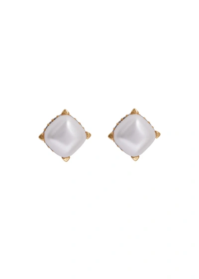 Kate Spade Little Luxuries Gold-plated Stud Earrings In Pearl