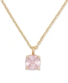 KATE SPADE LITTLE LUXURIES GOLD-TONE PAVE & CRYSTAL SQUARE PENDANT NECKLACE, 16" + 3" EXTENDER