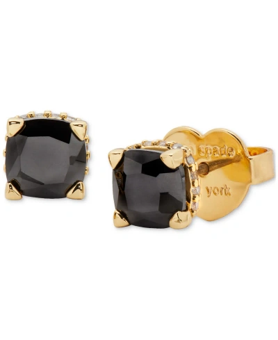 Kate Spade Little Luxuries Pave & Crystal Square Stud Earrings In Jet