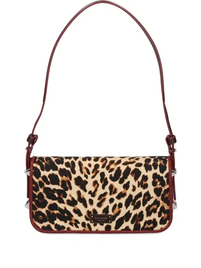 Kate Spade Liv Downtown Leopard-print Shoulder Bag In Neutral