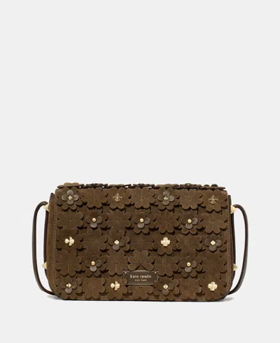 Kate Spade Liv Floral Embellished Suede Crossbody Bag