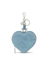 Kate Spade New York Liv Denim Print Suede Heart Coin Purse Key Fob