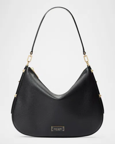 Kate Spade Liv Large Pebbled Leather Hobo Bag In Black