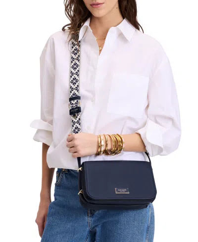 Kate Spade Liv Leather Crossbody Bag In Parisian Navy