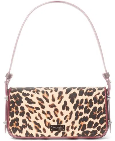 Kate Spade Liv Leather Shoulder Bag In Animal Print