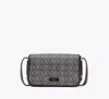 Kate Spade Liv Spade Flower Coated Canvas Small Flap Crossbody In Black