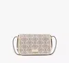 Kate Spade Liv Spade Flower Coated Canvas Small Flap Crossbody In Neutral