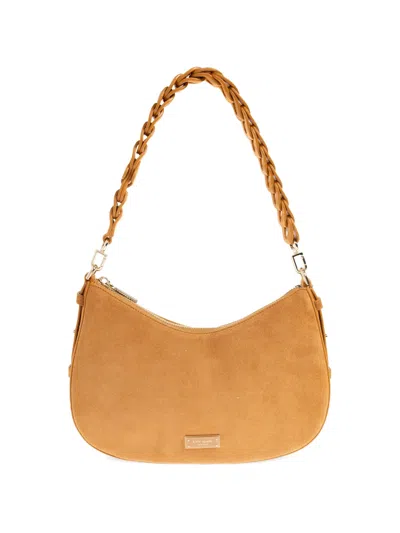 Kate Spade Liv Suede Braided-strap Shoulder Bag In Orange