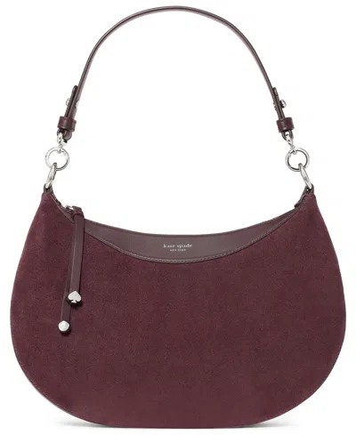 Kate Spade Liv Suede Small Shoulder Handbag In Burgundy