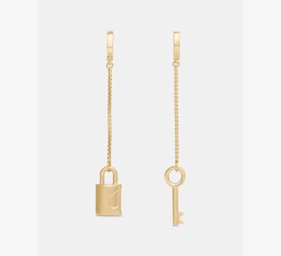 Kate Spade Lock Asymmetrical Linear Earrings In Gold