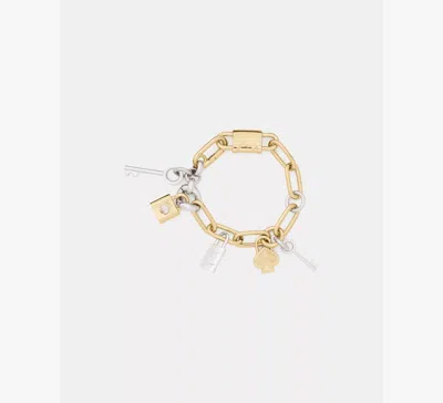 Kate Spade Lock Charm Bracelet In Mixed Metal