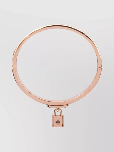 Kate Spade Lock Charm Rose Gold Bracelet In Cream