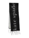 Kate Spade Logo-embellishment Fringed-edges Scarf In Black