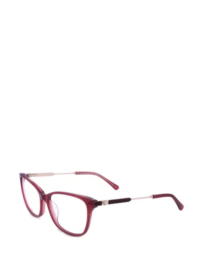Kate Spade Logo-plaque Square-frame Glasses In Red