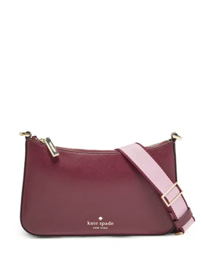 Pre-owned Kate Spade Logo-print Crossbody Bag In Purple