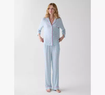 Kate Spade Long Pajama Set In Blue