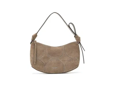 Kate Spade Loop Dot Patchwork Shoulder Bag Shoulder Women's Handbags Driftwood, Leather In Brown