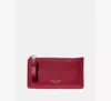 Kate Spade New York Loop Pebbled Leather Card Case In Red