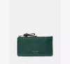 Kate Spade New York Loop Pebbled Leather Card Case In Green