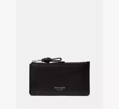 Kate Spade Loop East West Zip Card Case In Black