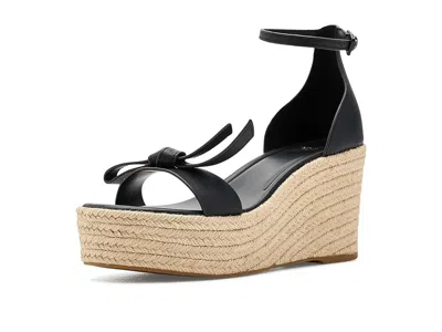 Kate Spade Loop Espadrille Wedge Sandals In Black