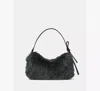 Kate Spade Loop Shearling Shoulder Bag In Gray